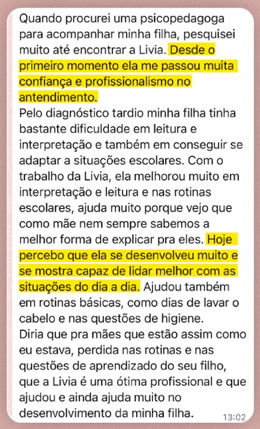 Depoimento real — mãe da Julia (diagnóstico tardio)