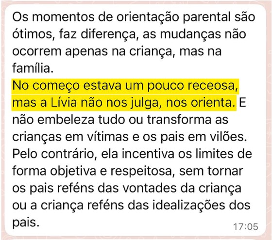 Depoimento real — orientação parental